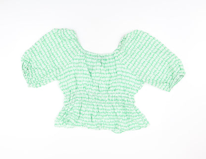Womens UK Size 14 Marks and Spencer Green Basic Blouse