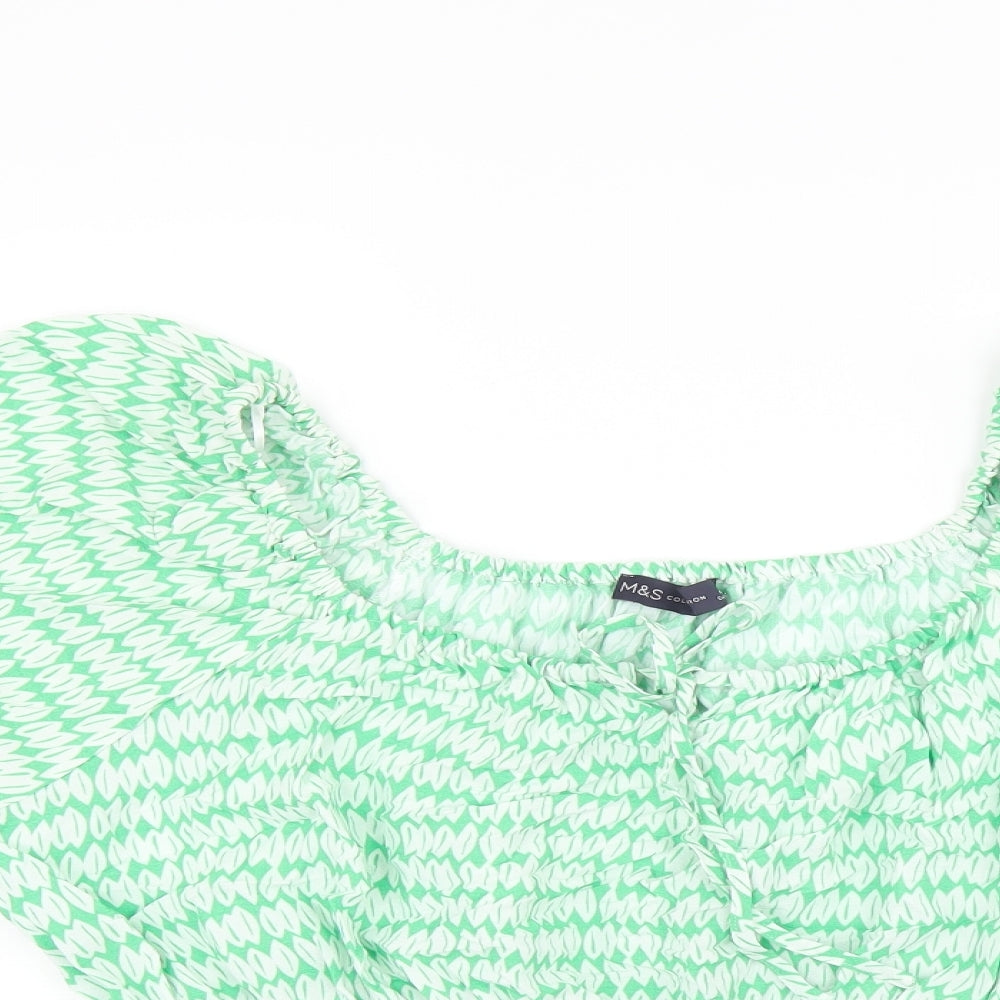 Womens UK Size 14 Marks and Spencer Green Basic Blouse