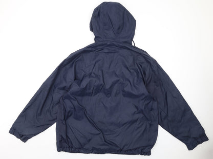 Auburn Mens Blue Windbreaker Coat Size L Zip