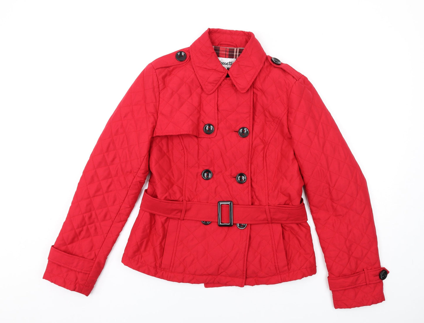 Womens UK Size 14 Rossetti Red Quilted Coat