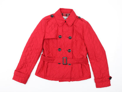 Womens UK Size 14 Rossetti Red Quilted Coat