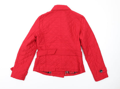Womens UK Size 14 Rossetti Red Quilted Coat