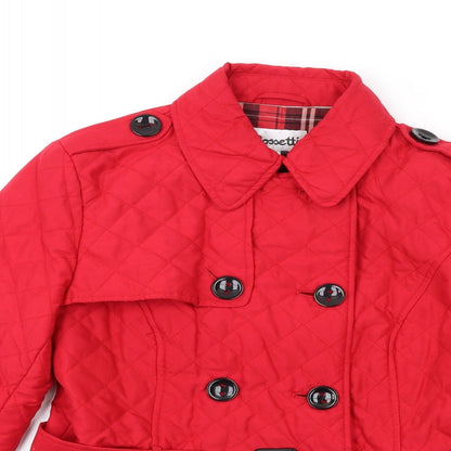 Womens UK Size 14 Rossetti Red Quilted Coat
