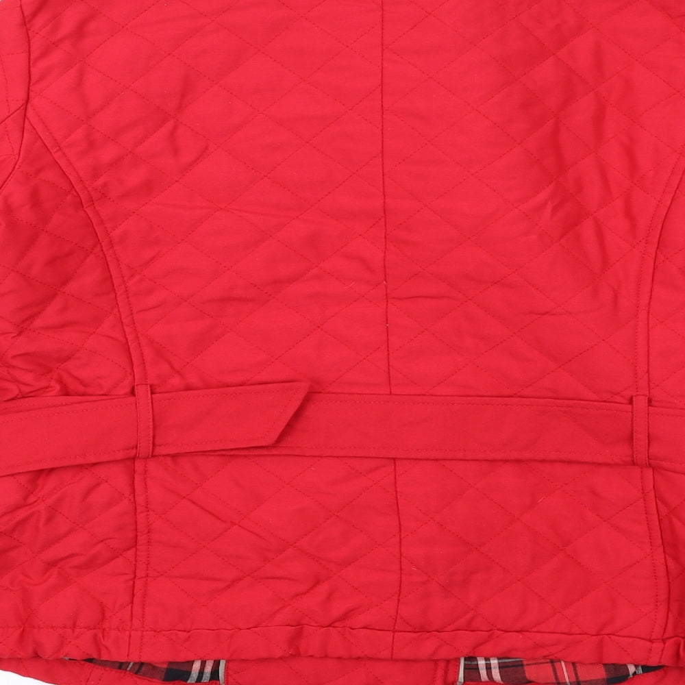 Womens UK Size 14 Rossetti Red Quilted Coat