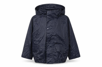 Front view of Wetplay boys’ blue rain coat coat, size 3-4, years zip