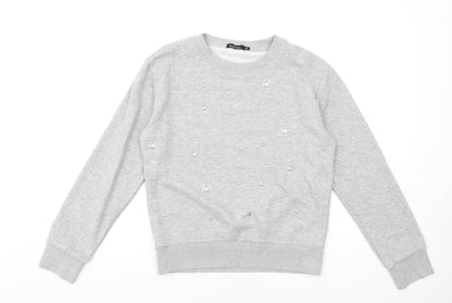 Boohoo Womens Grey Polyester Pullover Sweatshirt Size S Pullover