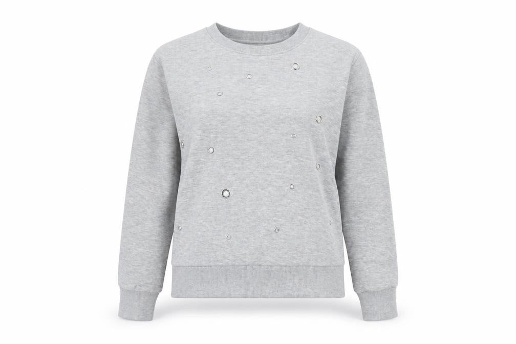 Womens UK Size S Boohoo Grey Pullover Sweatshirt