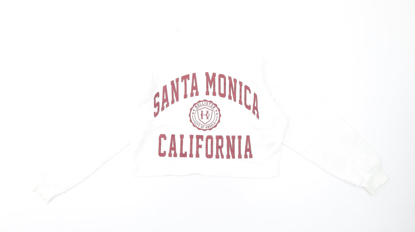 Hollister Womens White Cotton Pullover Sweatshirt Size XS Pullover