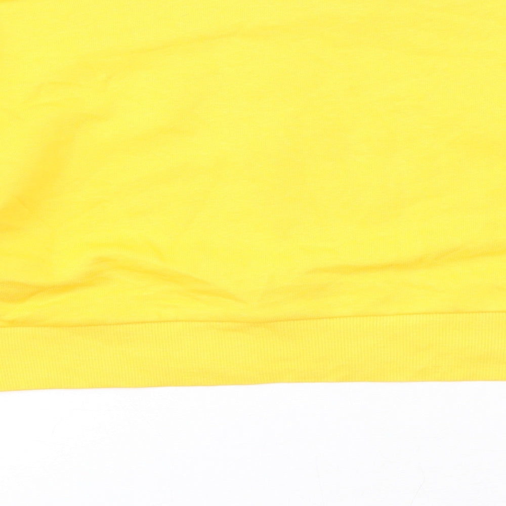 Bershka Womens Yellow Cotton Pullover Sweatshirt Size XS Pullover