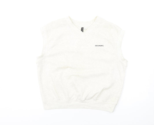 H&M Womens Ivory Cotton Pullover Sweatshirt Size S Pullover