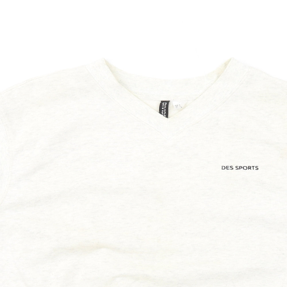 H&M Womens Ivory Cotton Pullover Sweatshirt Size S Pullover