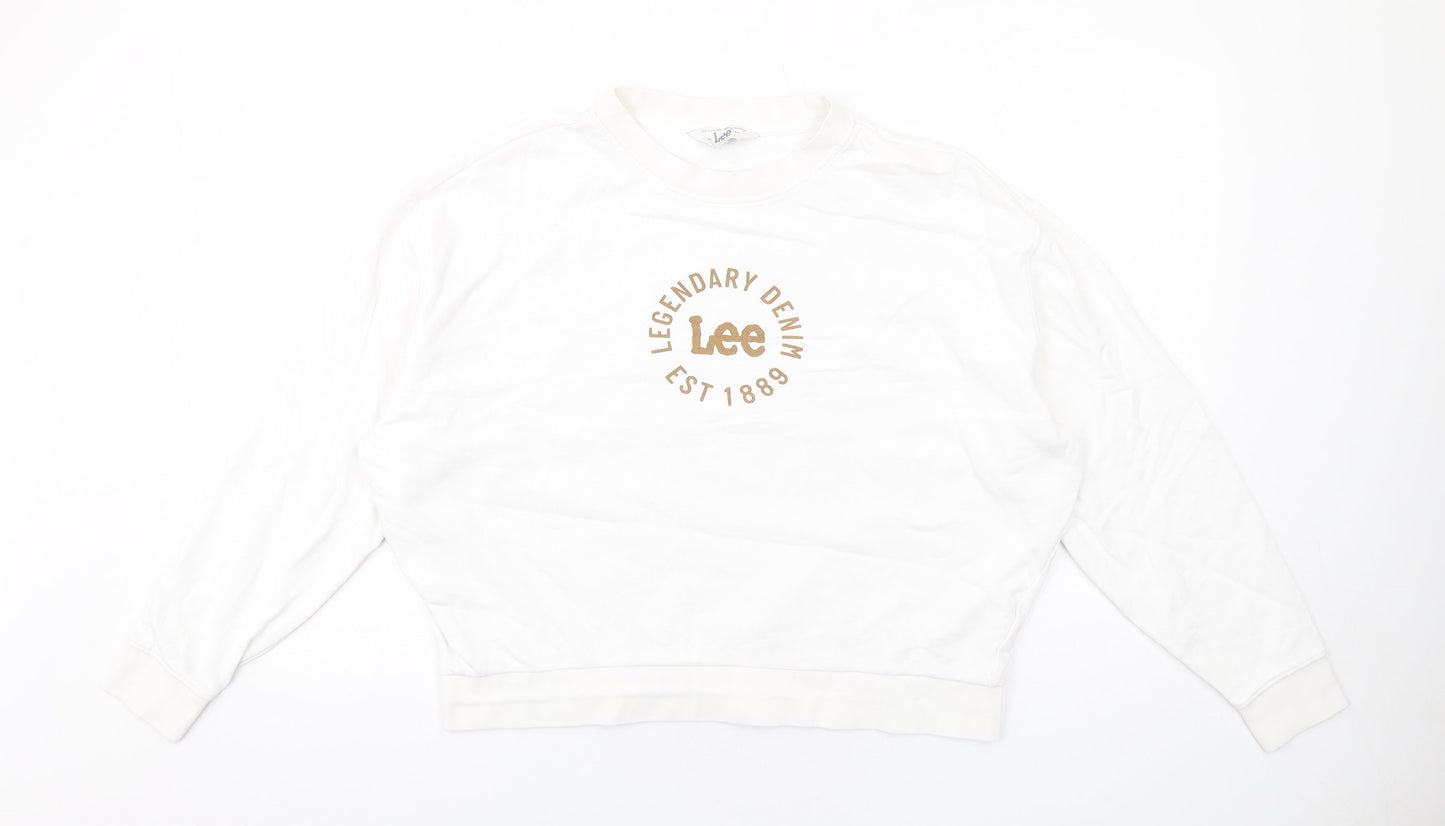 Womens UK Size S Lee Cooper White Pullover Sweatshirt