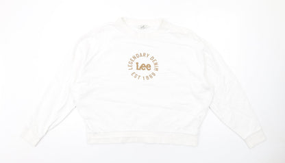 Womens UK Size S Lee Cooper White Pullover Sweatshirt