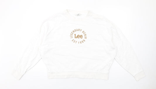 Womens UK Size S Lee Cooper White Pullover Sweatshirt