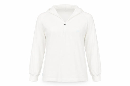 Crew Womens White Cotton Pullover Hoodie Size 10 Pullover