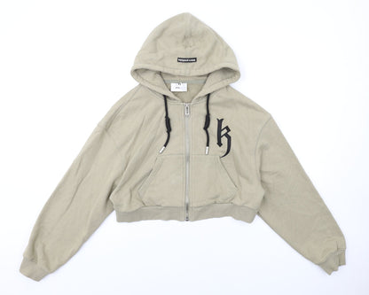 Future Gravity Key Womens Beige Cotton Full Zip Hoodie Size M Zip