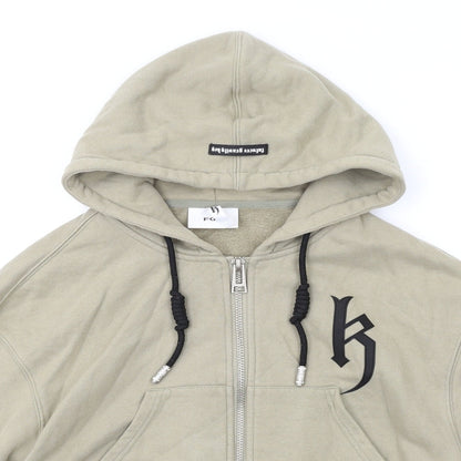 Future Gravity Key Womens Beige Cotton Full Zip Hoodie Size M Zip