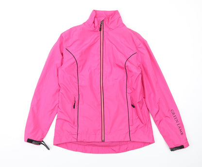 Womens UK Size S Green Lamb Pink Rain Coat