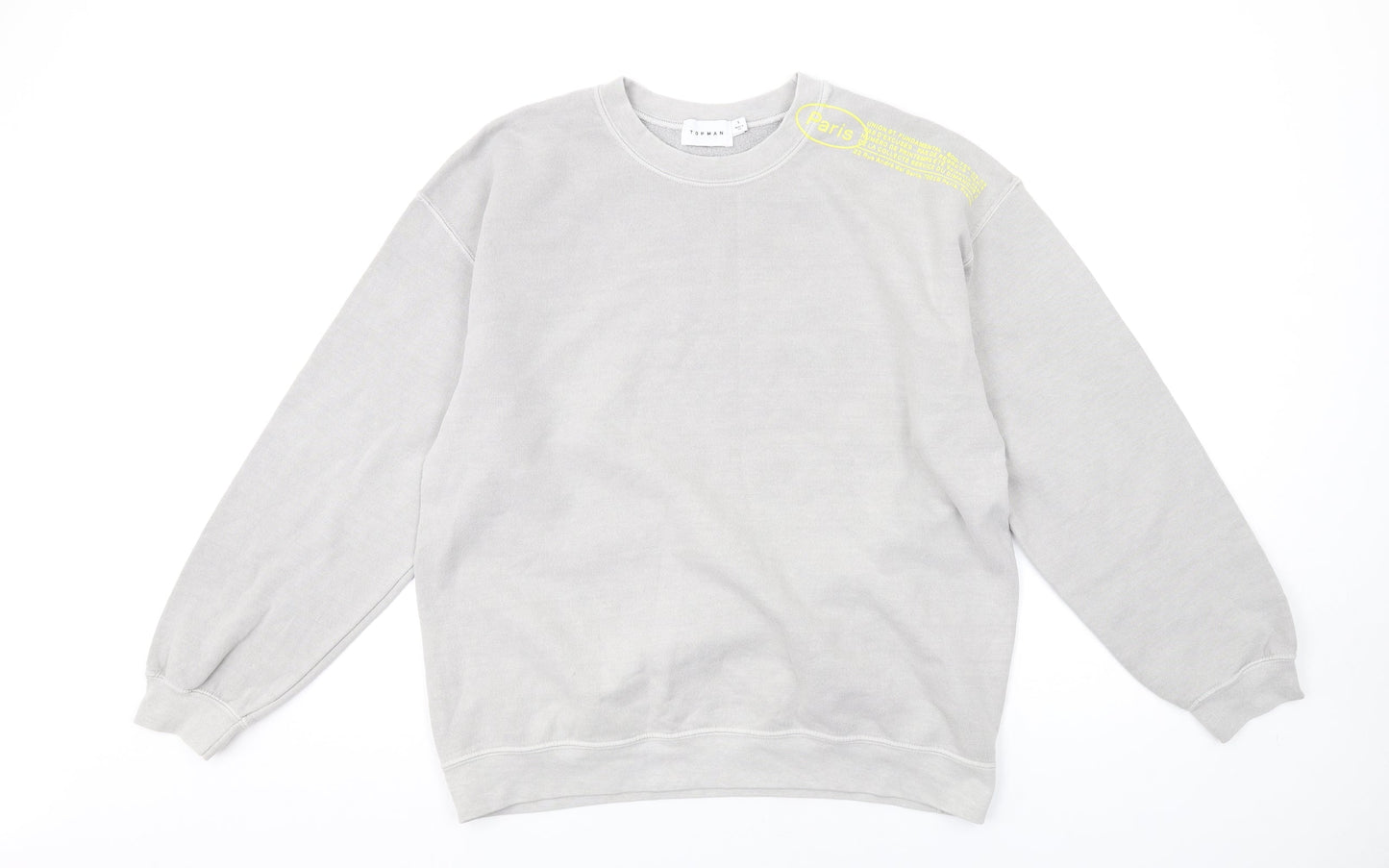 Topman Mens Grey Cotton Pullover Sweatshirt Size S