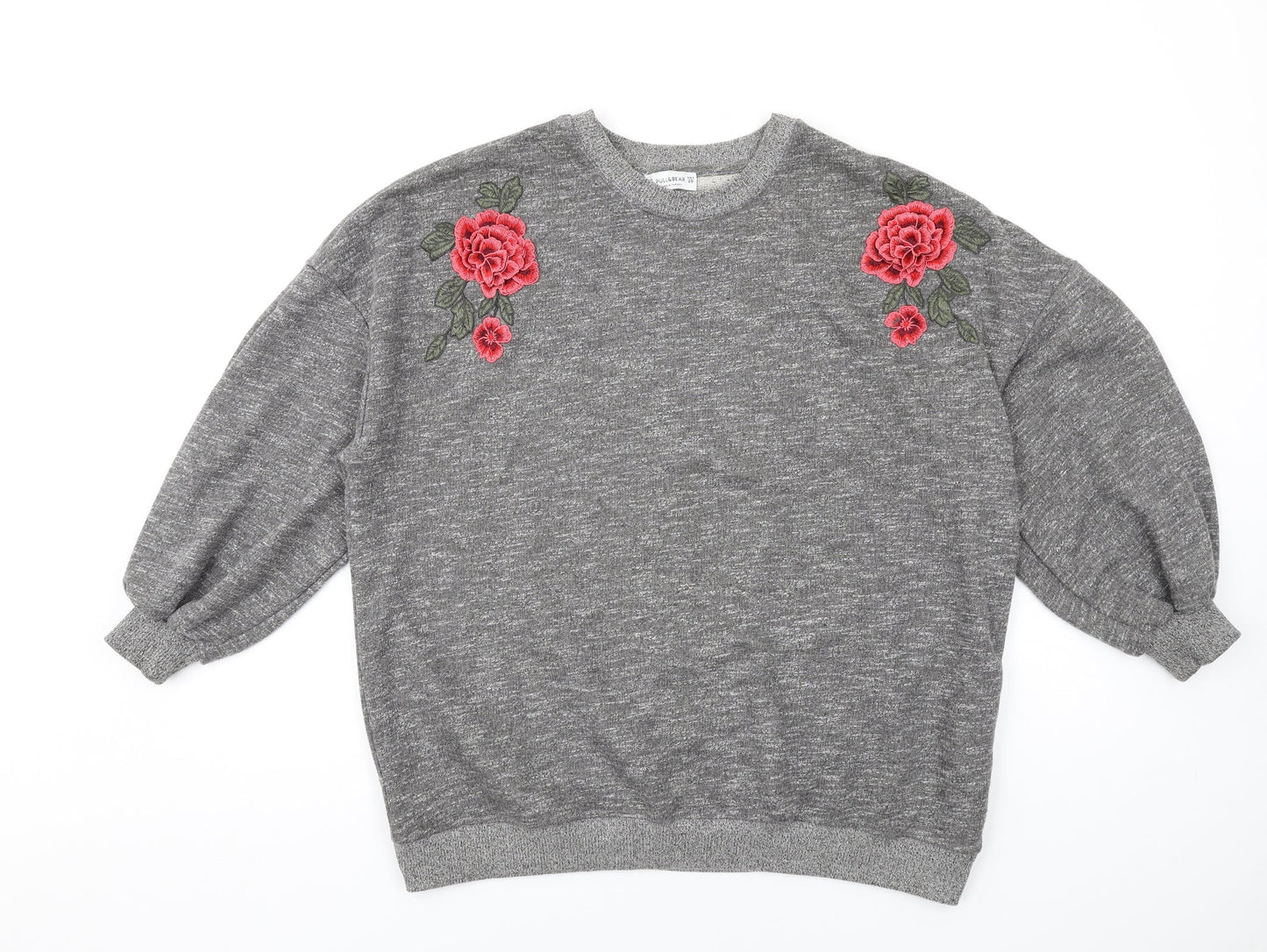 Womens UK Size S Pull&Bear Grey Pullover Sweatshirt