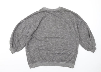 Womens UK Size S Pull&Bear Grey Pullover Sweatshirt