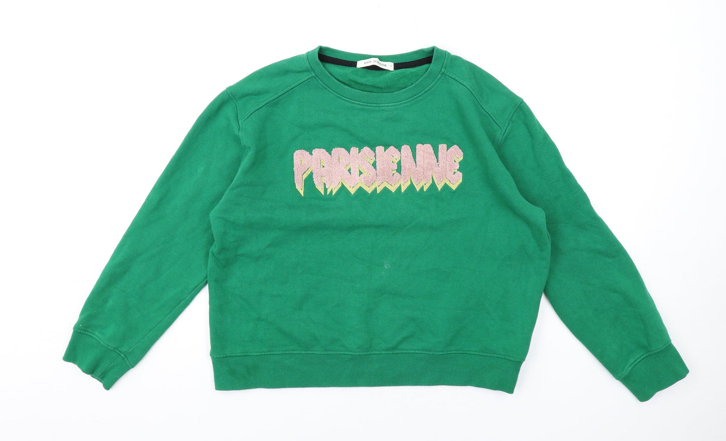 Sofie Schnoor Womens Green Polyester Pullover Sweatshirt Size L Pullover