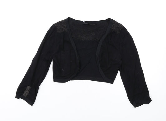 Coast Womens Black V-Neck Viscose Shrug Jumper Size XS