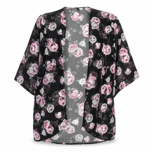 Womens UK Size S Divided by H&M Black Kimono Blouse