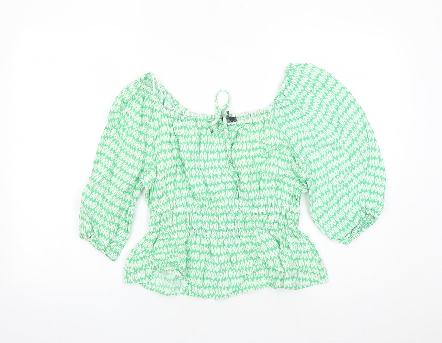Womens UK Size 10 Marks and Spencer Green Basic Blouse