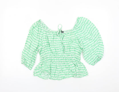 Womens UK Size 10 Marks and Spencer Green Basic Blouse