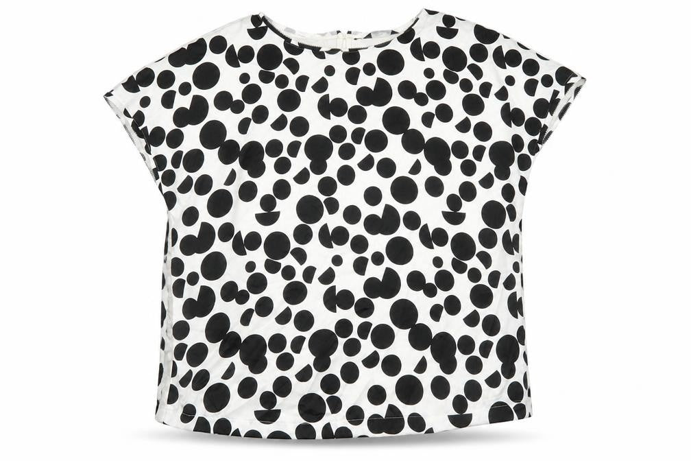 Marks and Spencer Womens White Polka Dot Viscose Basic Blouse Size 18 Round Neck