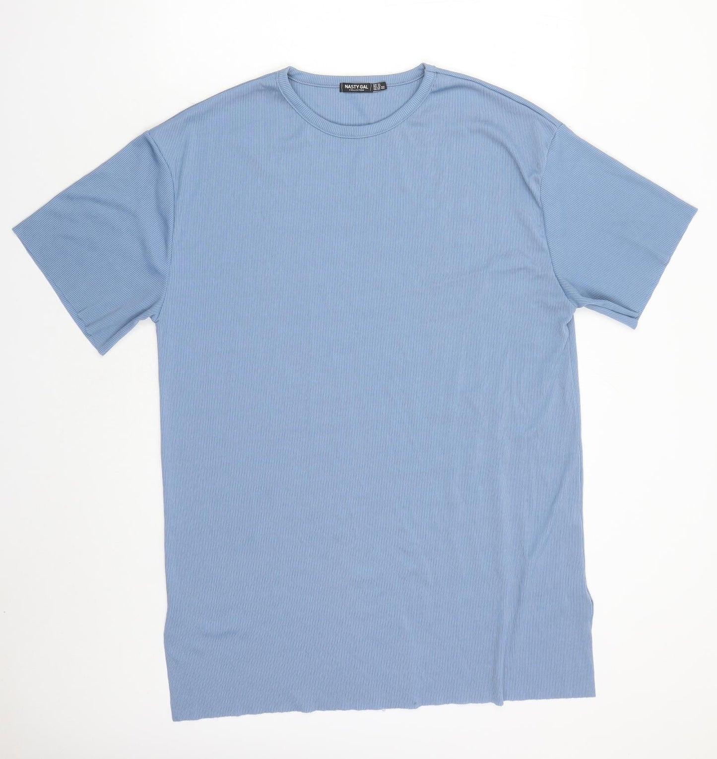 Nasty Gal Womens Blue Polyester T-Shirt Dress Size 16 Round Neck Pullover