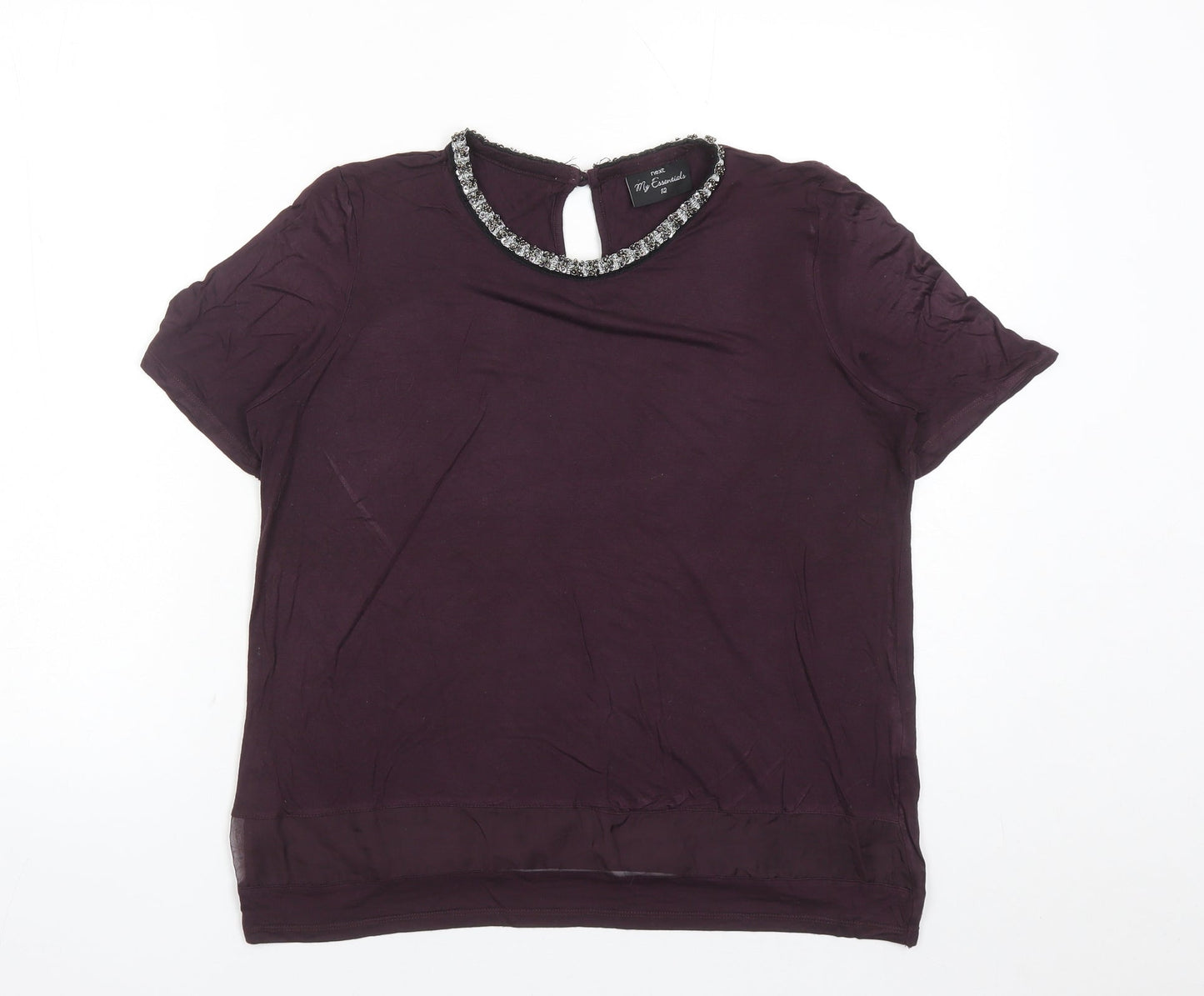 Womens UK Size 12 NEXT Purple Basic T-Shirt