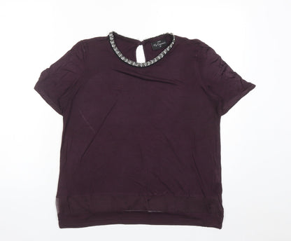 Womens UK Size 12 NEXT Purple Basic T-Shirt