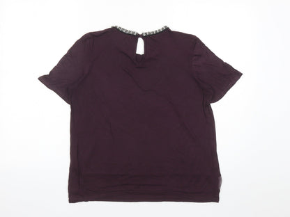 Womens UK Size 12 NEXT Purple Basic T-Shirt