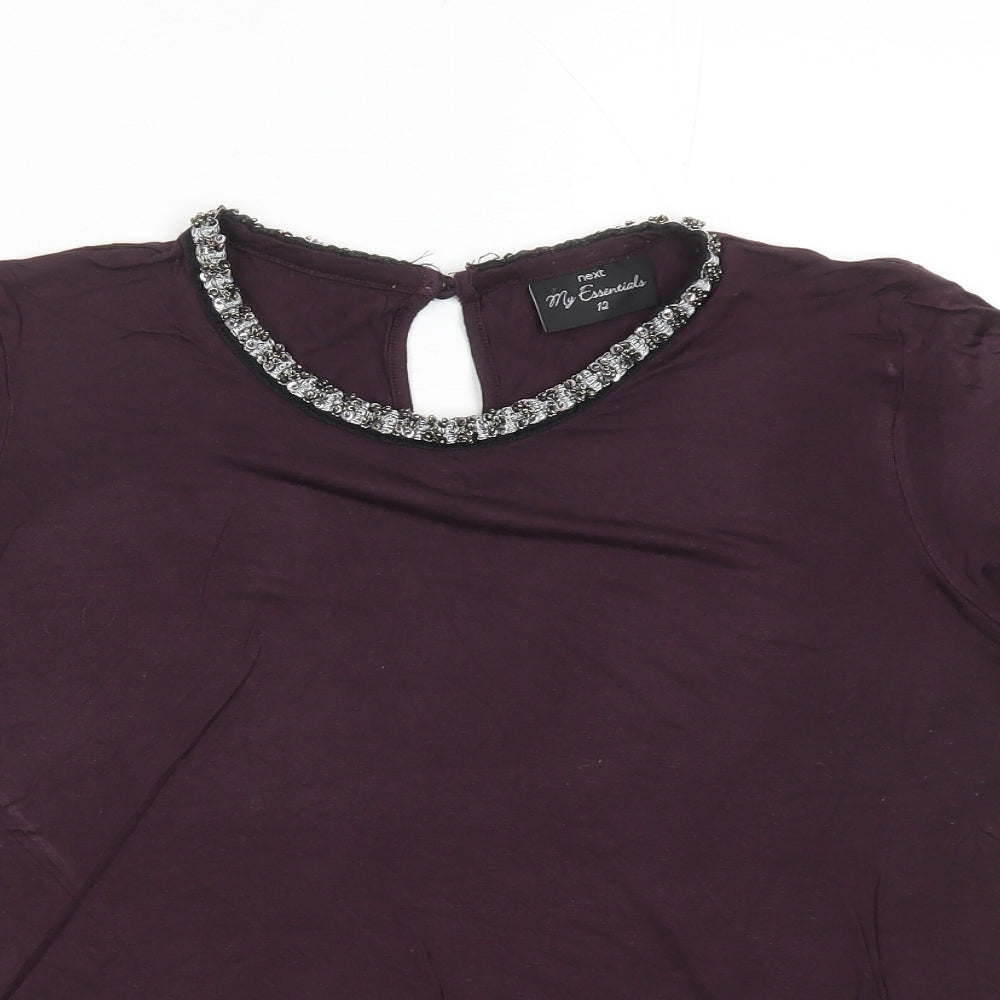 Womens UK Size 12 NEXT Purple Basic T-Shirt