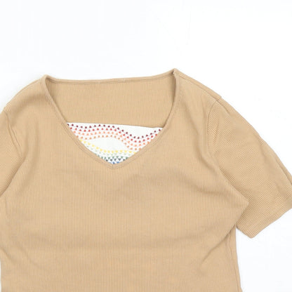 Womens UK Size 14 St Michael Brown Basic T-Shirt