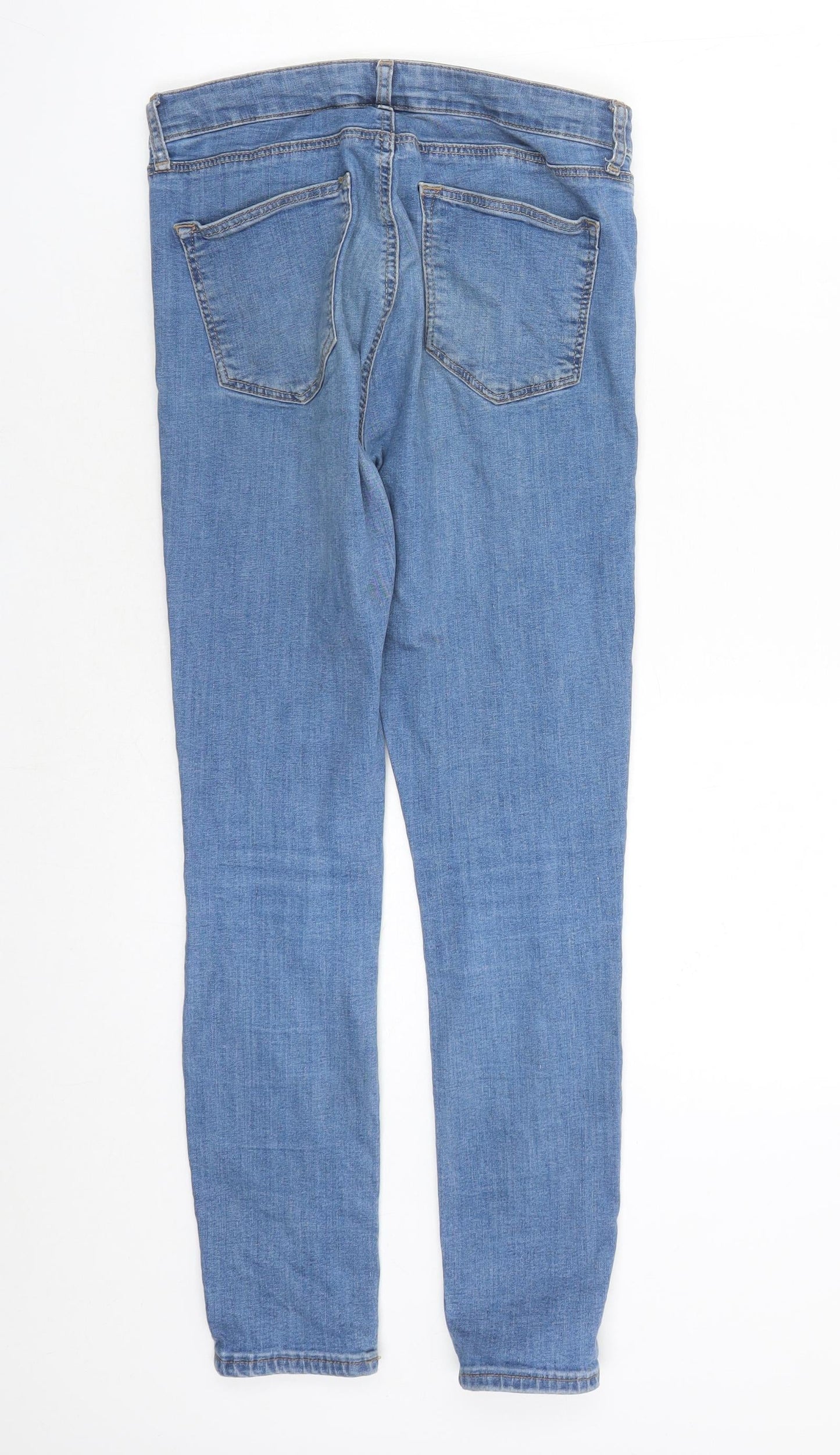 Topshop Womens Blue Cotton Skinny Jeans Size 28 in L26 in Regular Zip