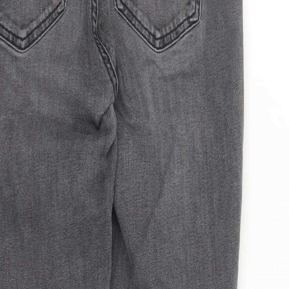 Gap Womens Grey Cotton Skinny Jeans Size 30 in L26 in Regular Button - Raw Hems