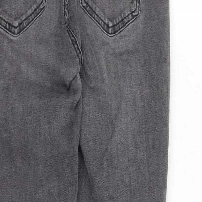 Gap Womens Grey Cotton Skinny Jeans Size 30 in L26 in Regular Button - Raw Hems