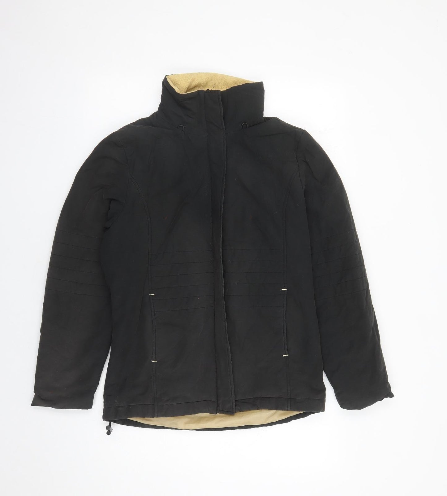 peter st Womens Black Anorak Coat Size 10 Zip - Pockets