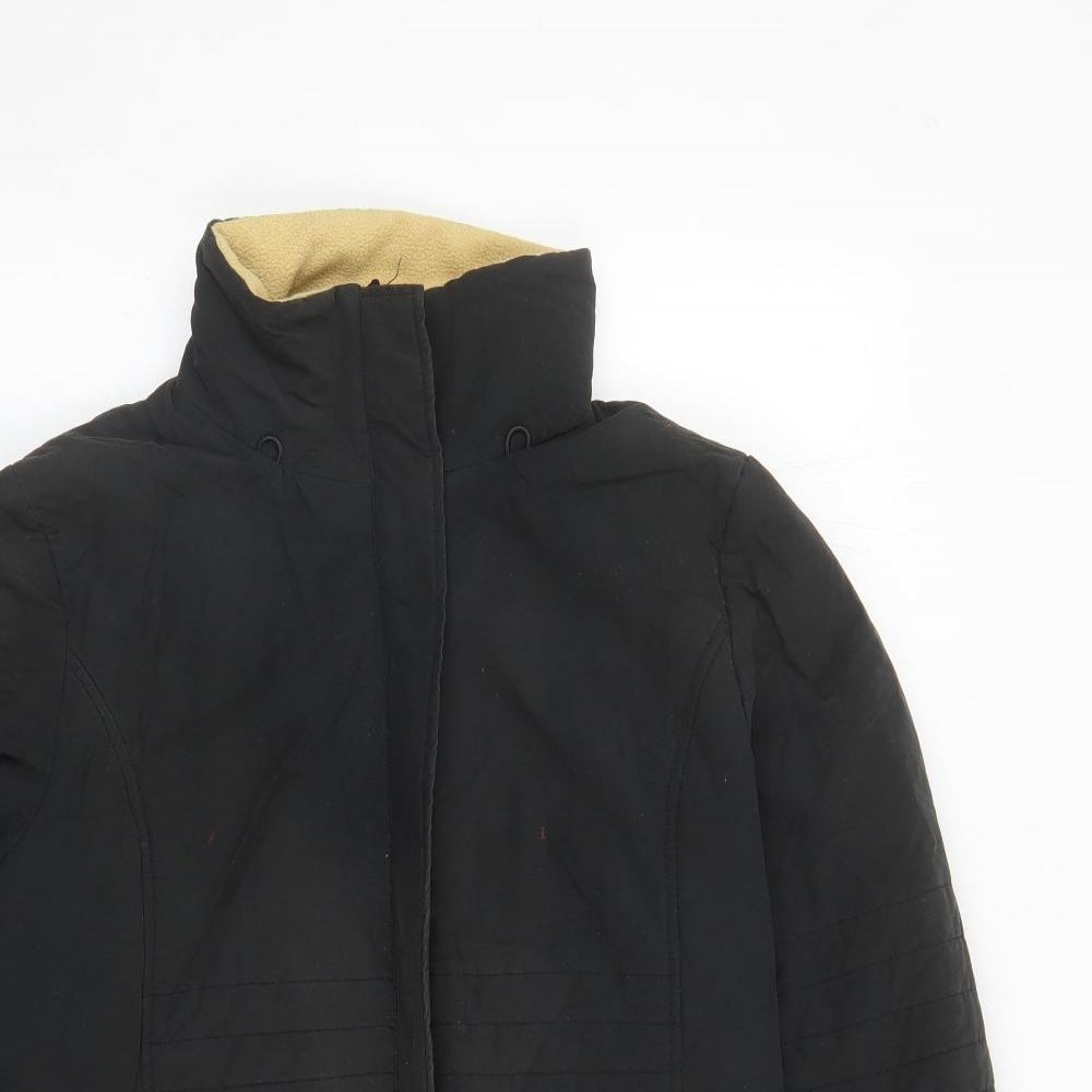 peter st Womens Black Anorak Coat Size 10 Zip - Pockets