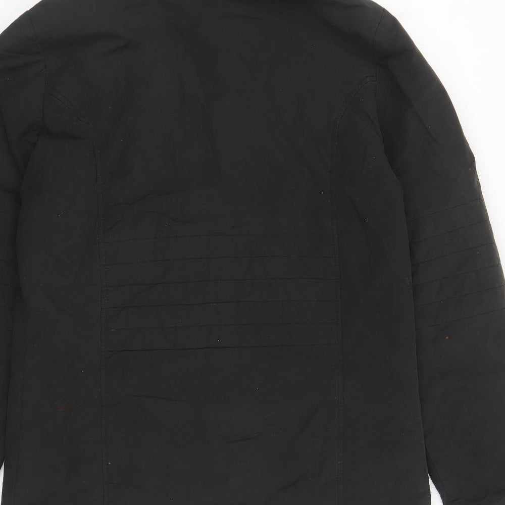 peter st Womens Black Anorak Coat Size 10 Zip - Pockets