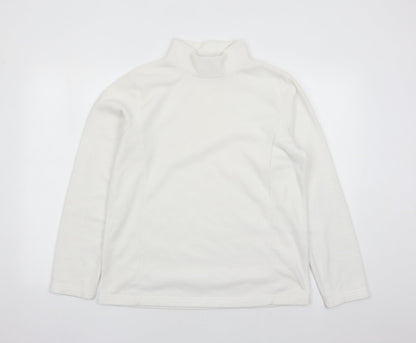 cotton tra Womens White Polyester Pullover Sweatshirt Size 14 Pullover