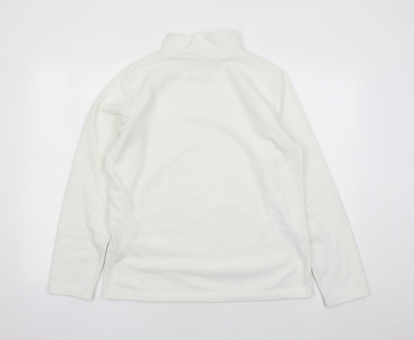 cotton tra Womens White Polyester Pullover Sweatshirt Size 14 Pullover