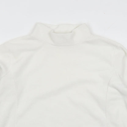 cotton tra Womens White Polyester Pullover Sweatshirt Size 14 Pullover