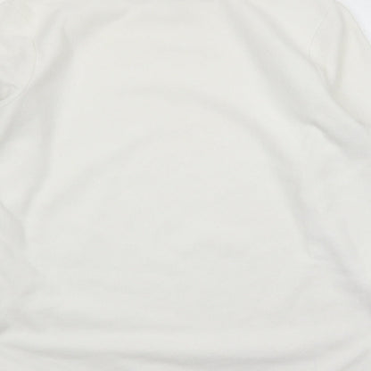 cotton tra Womens White Polyester Pullover Sweatshirt Size 14 Pullover