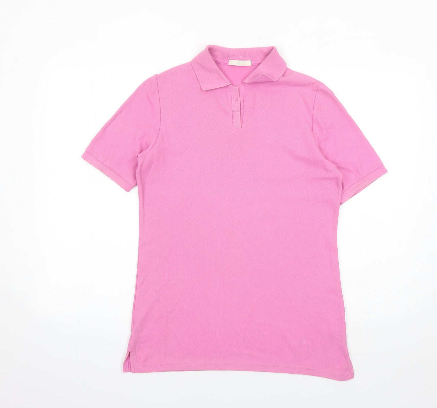 Marks and Spencer Womens Pink 100% Cotton Basic Polo Size 10 Collared