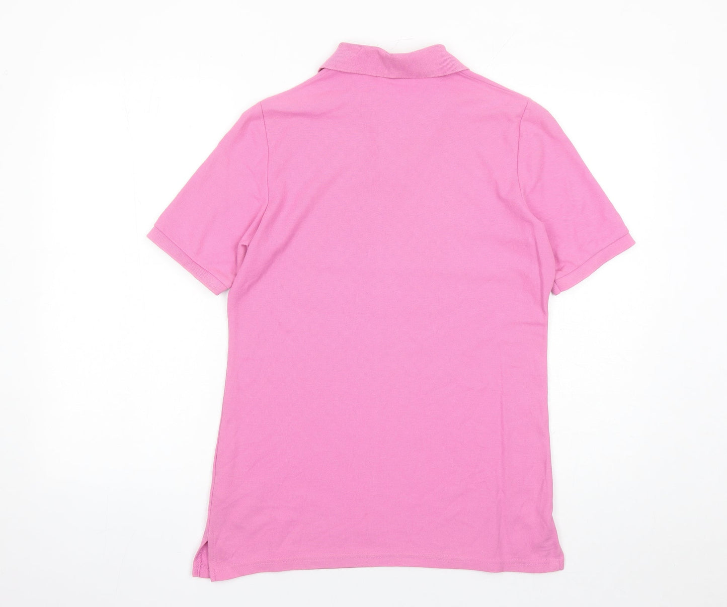 Marks and Spencer Womens Pink 100% Cotton Basic Polo Size 10 Collared