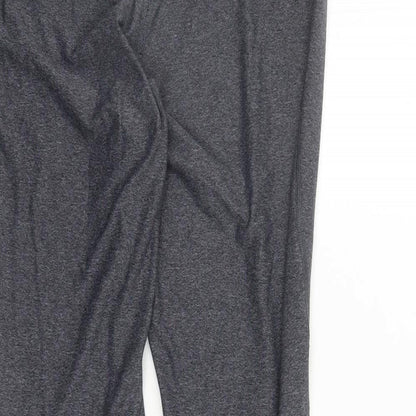 H&M Womens Grey Colourblock Polyester Compression Leggings Size L L25 in Regular